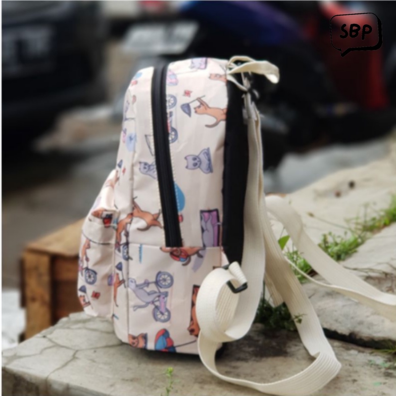 Tas Ransel Backpack Mini Motif Vintage Multifungsi Anak Remaja Dewasa Cewek Wanita Terbaru