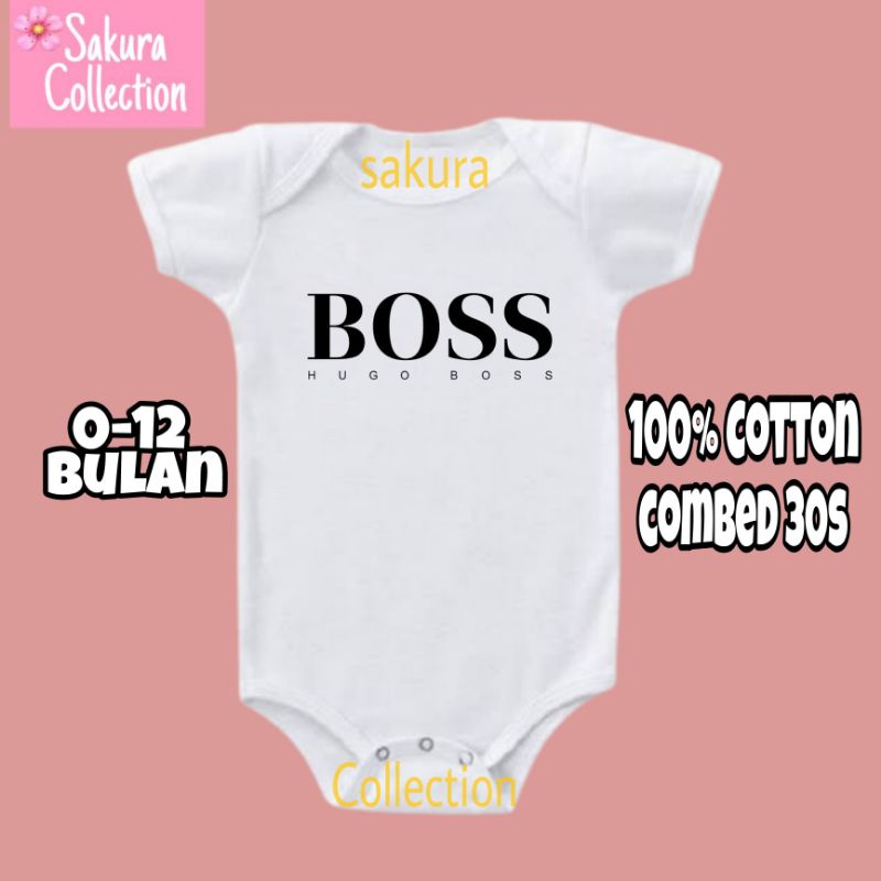Sc Kaos Baju Bayi Jumper Baby Kids Pendek Brand Hugo Boss Baby Import Logo  Tulisan Usia 0 1 2 3 4 5 6 7 8 9 10 11 12 Bulan Sampai Umur 1 Tahun Adem  Jumpsuit Babysuit Romper Bodysuit Jumpsuit Little An - Jawaradiskon.com