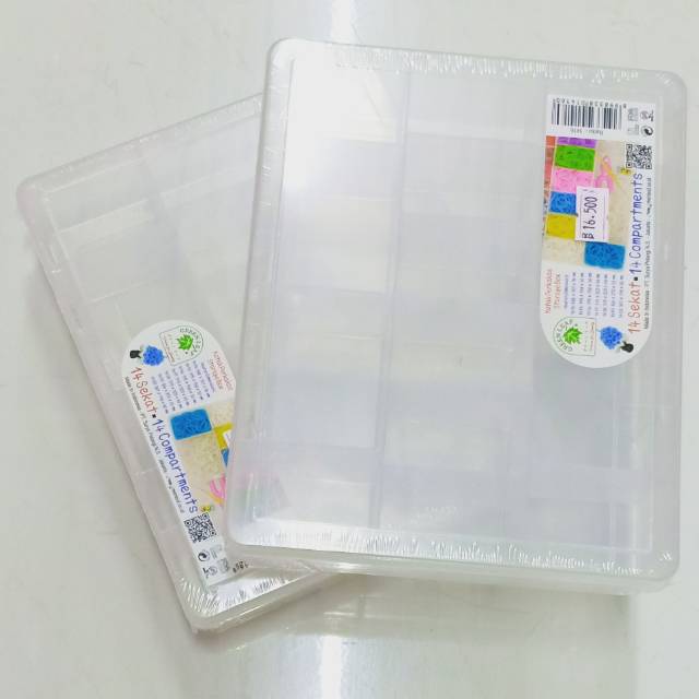 KOTAK PERKAKAS 14 SEKAT REIKO 1416 GREEN LEAF