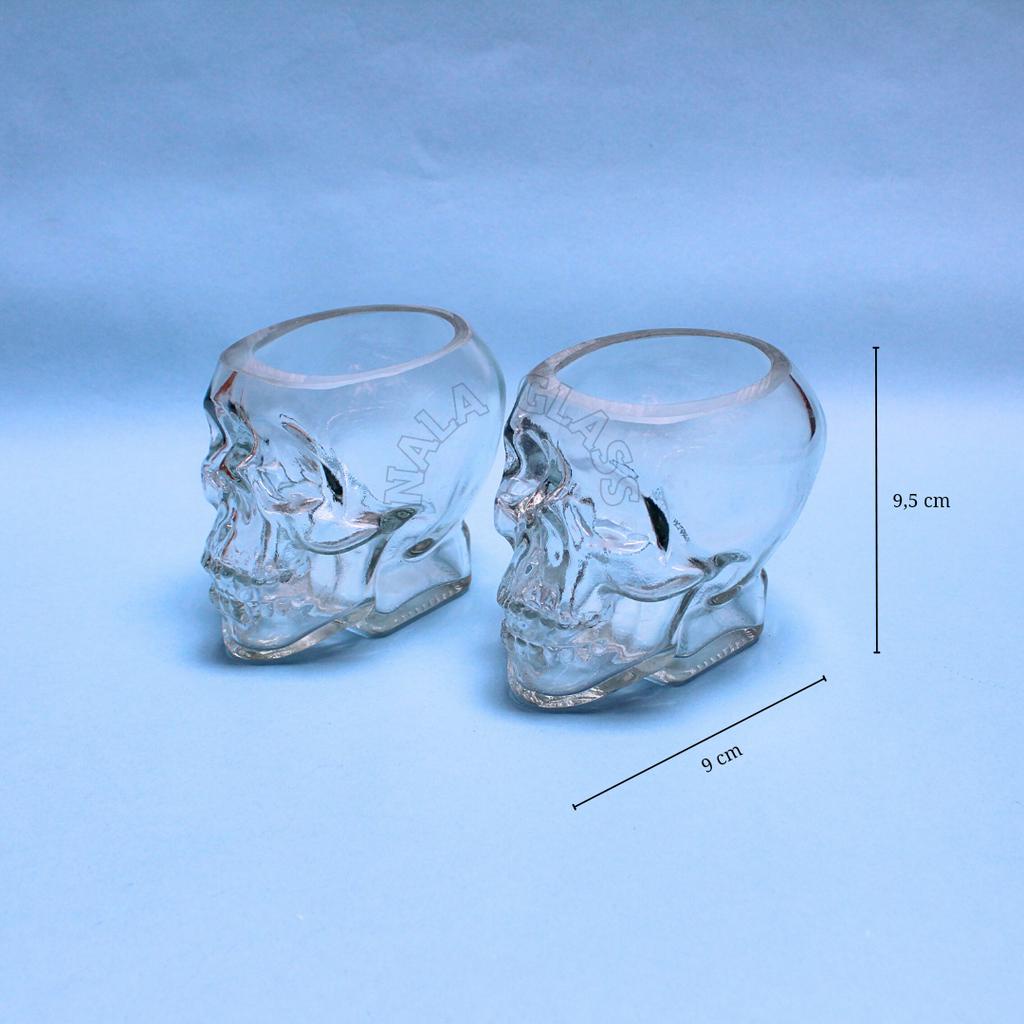 GKTKR280 skull coffee glass / gelas tengkorak 280ml kaca / gelas whiske