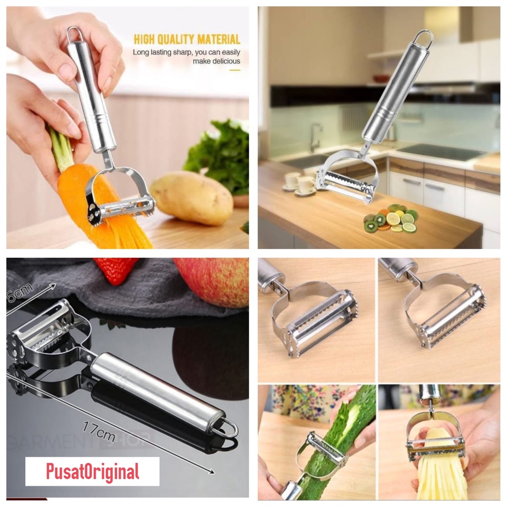 Peeler Pisau Stainless Alat Pengupas Buah dan Sayur Slicer Multifunction