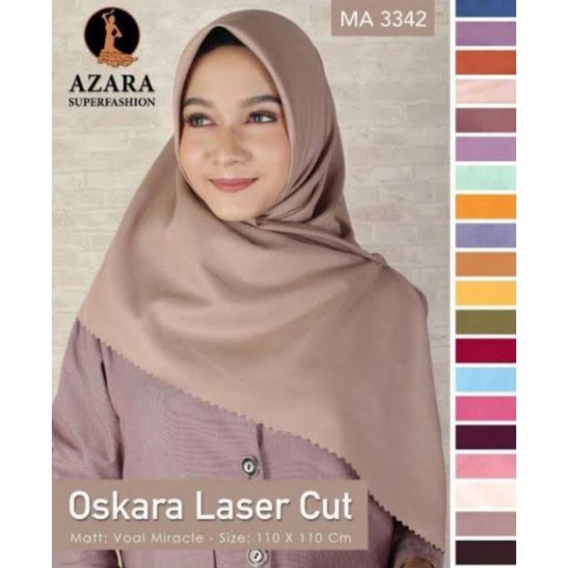 jilbab segi 4 azara oskara laser cut