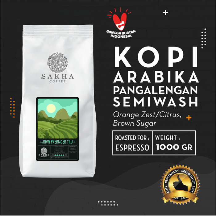 

Kopi Arabika Java Preanger Tilu Roast For Espresso 1 Kg - SAKHA COFFEE - KAPRE1000