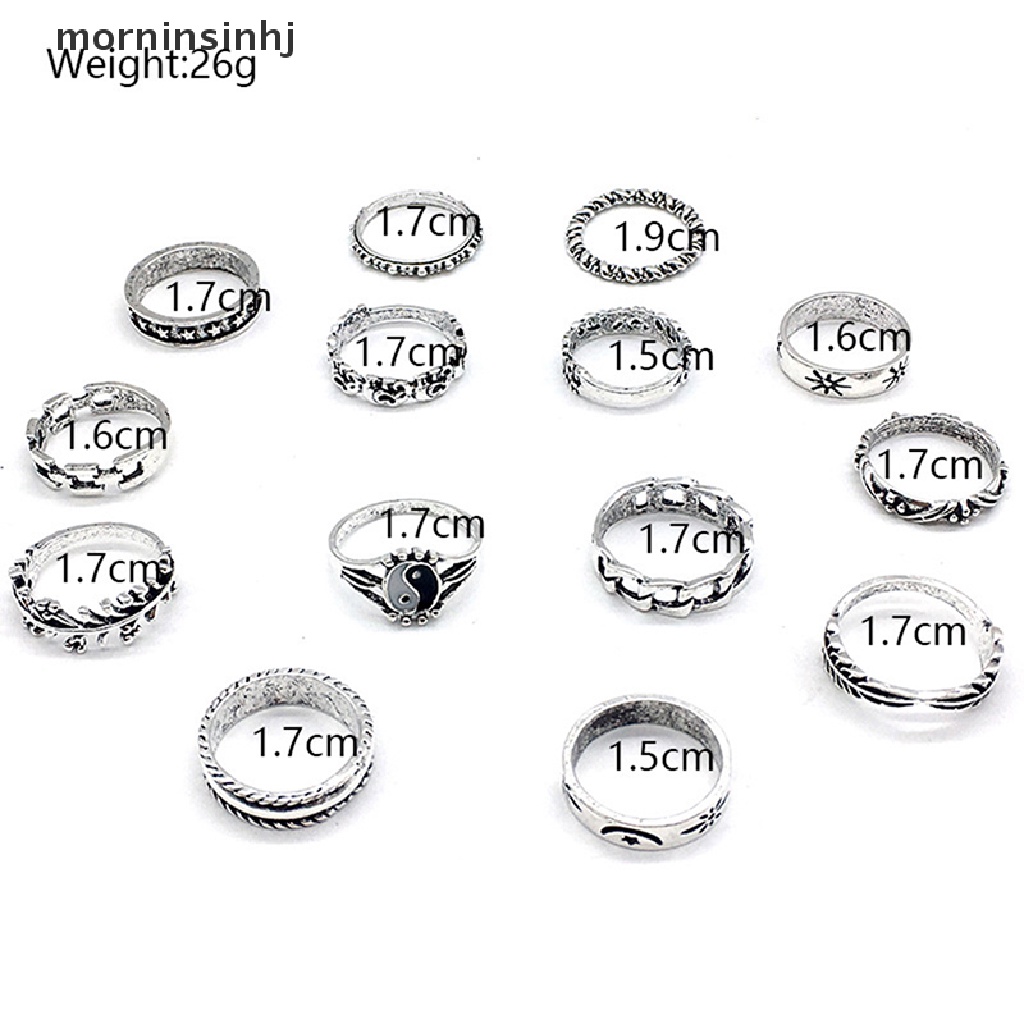 Mornin 14pcsset Cincin Aneka Desain Gaya Gothic Untuk Wanita