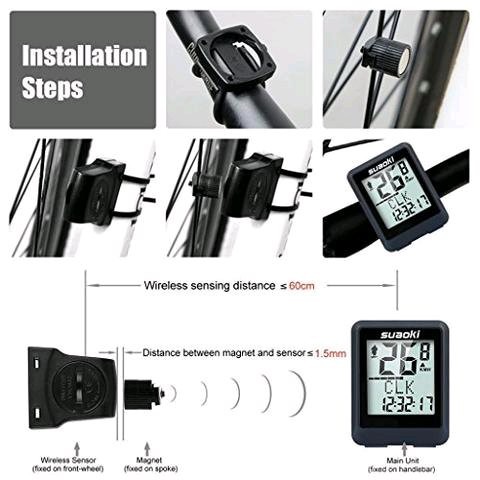 suaoki wireless bike computer