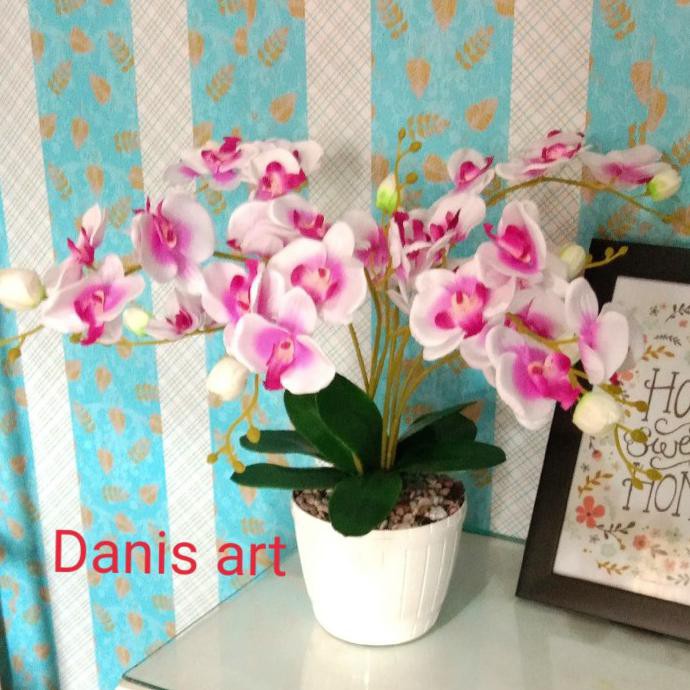 Bunga plastik/ buket anggrek jumbo/ bunga palsu/ anggrek aetificial