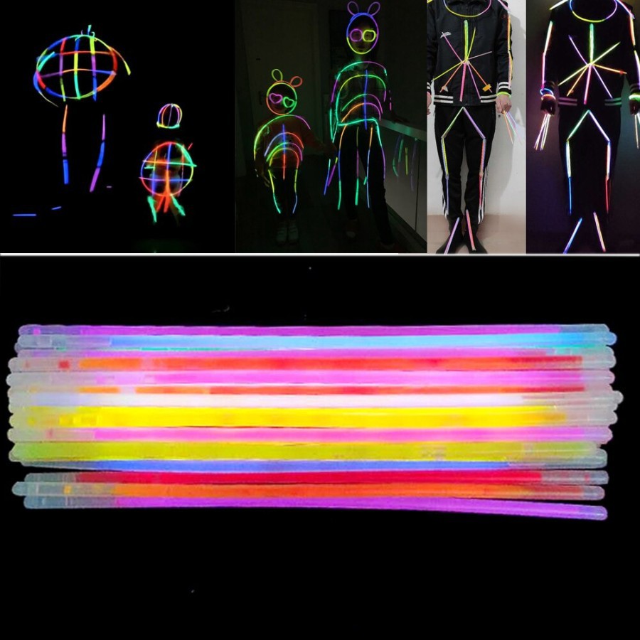 Isi 100 Pcs Glow Stick Stik Fosfor Glow In The Dark Gelang Pesta