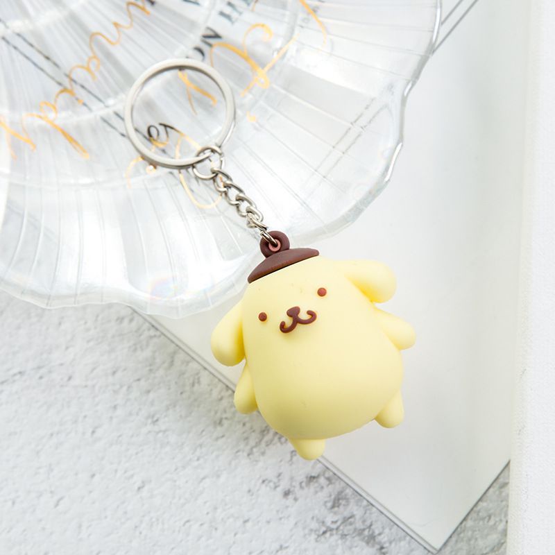 Cute Melody Kuromi Keychain Pendant Cartoon Doll Ornaments Epoxy Pudding Dog Frog Melody Toy