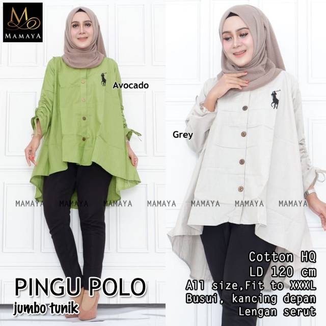 Baju atasan kemeja wanita jumbo xxxl ld 120