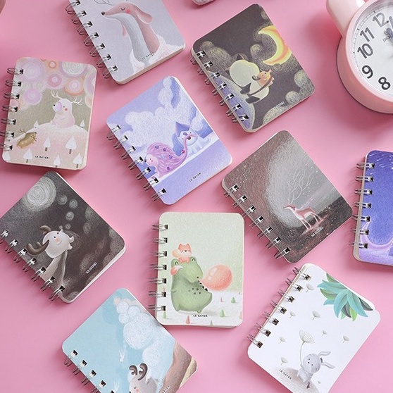 Mini Book, Buku kecil anak anak motif lucu A7 tulis gambar catatan notes agenda mini Notepad notebook model binder Binder