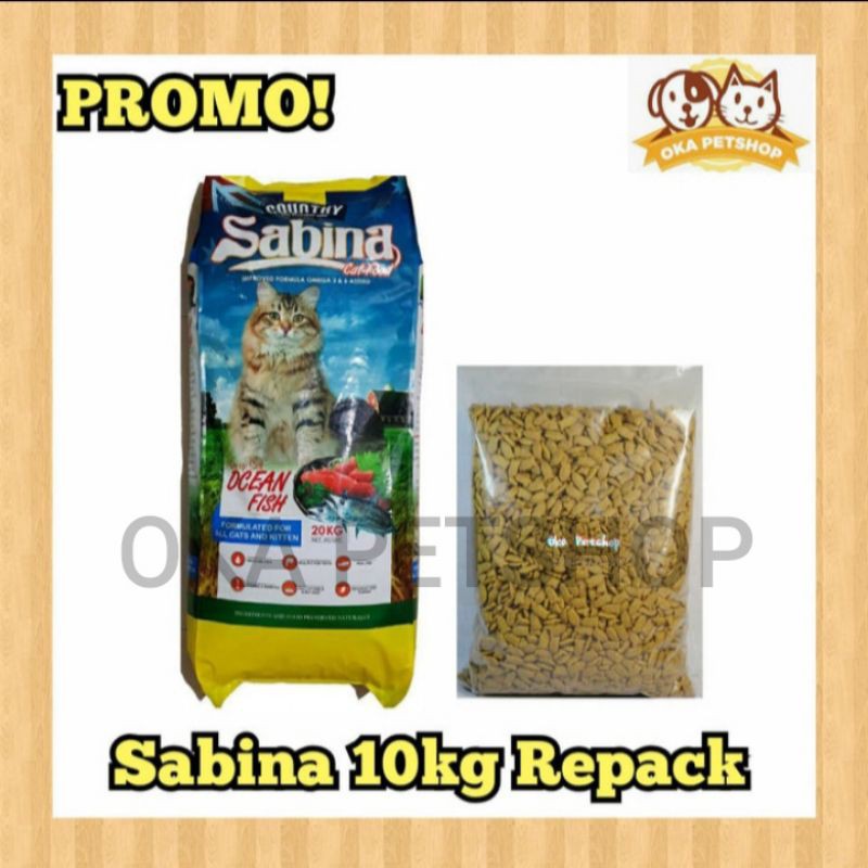 Sabina Cat Food Ocean Fish 10kg Repack - Makanan Kucing Sabina Repack 10kg (Link Khusus Gojek/Grab)