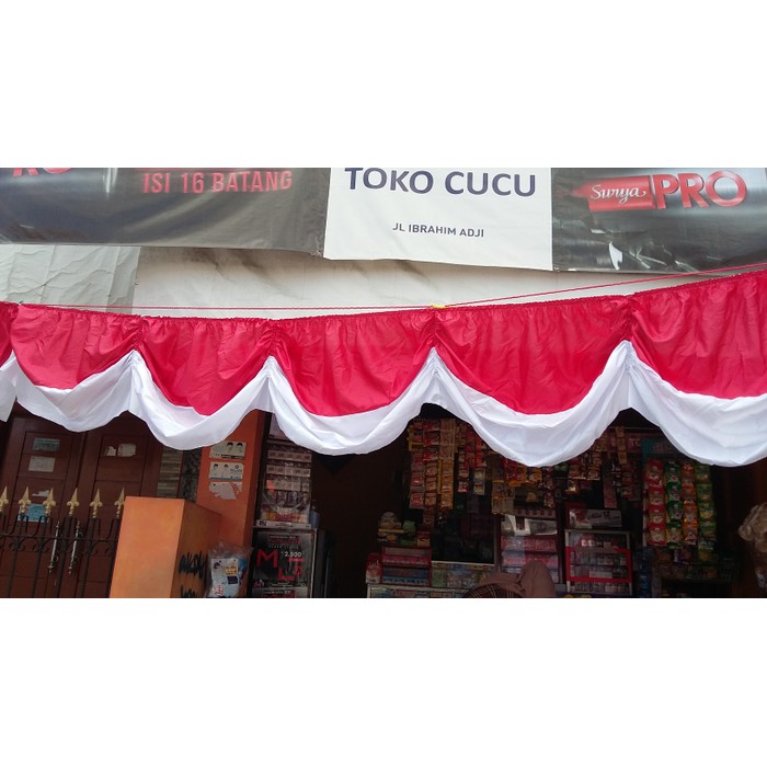 Bendera Gelombang Background Backdrop Karet