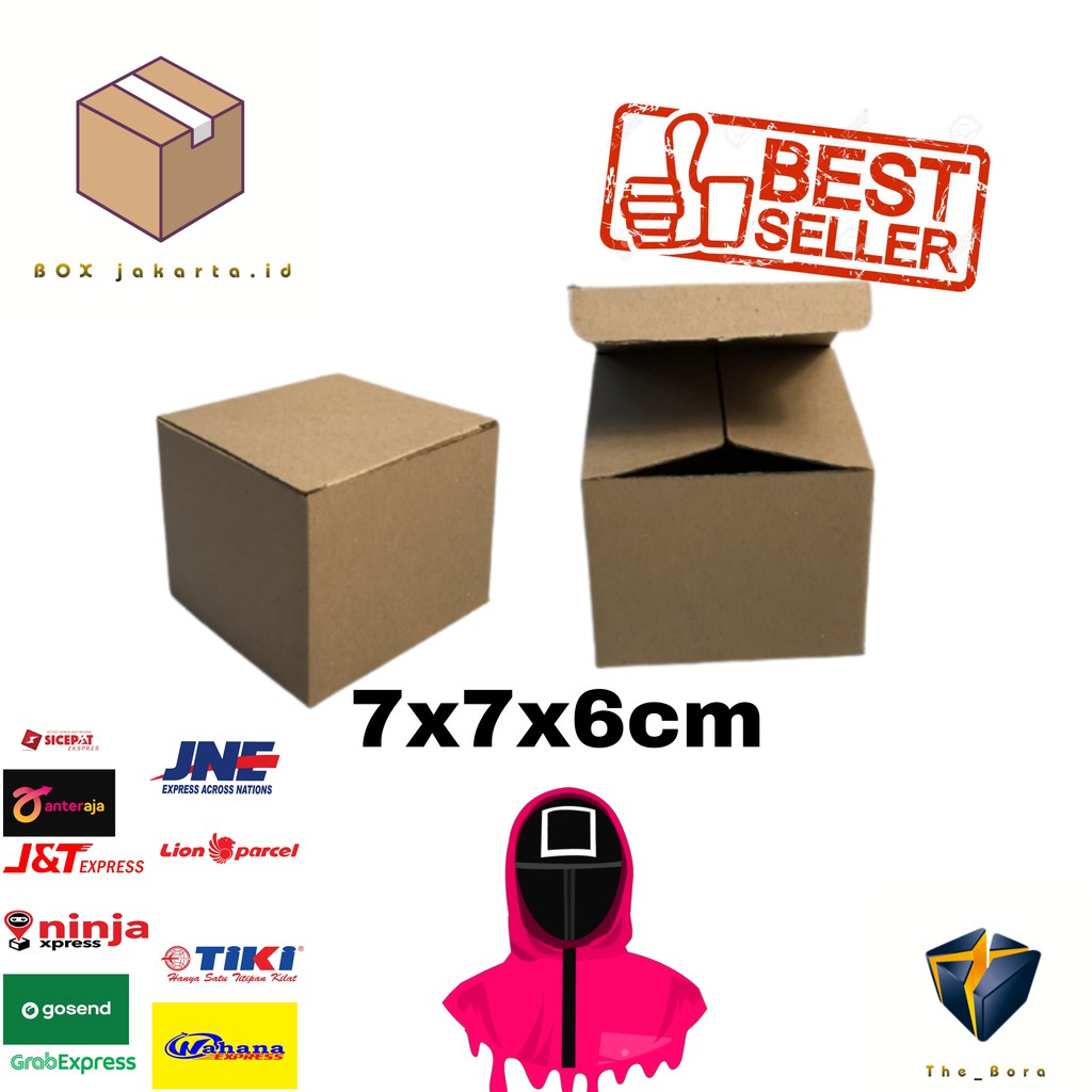 

KARDUS KARTON BOX DIE CUT Kardus uk. 7x7x6 cm....box karton model pizza u/ botol -souvenir-dll