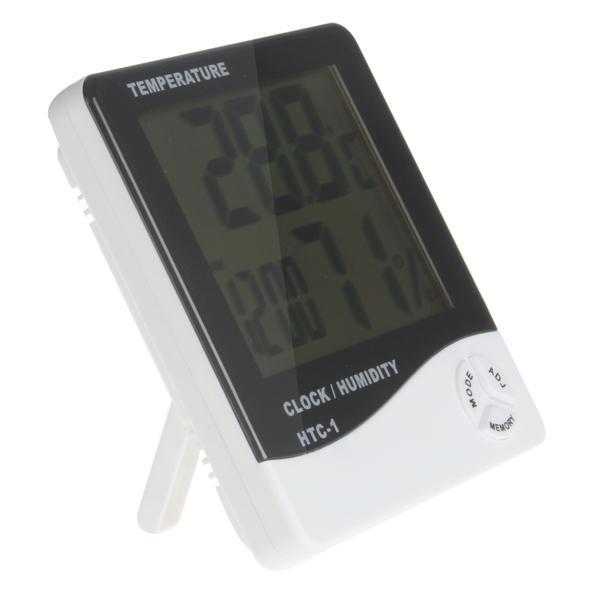 Digital Temperature Humidity Meter + Clock Calender HTC-1