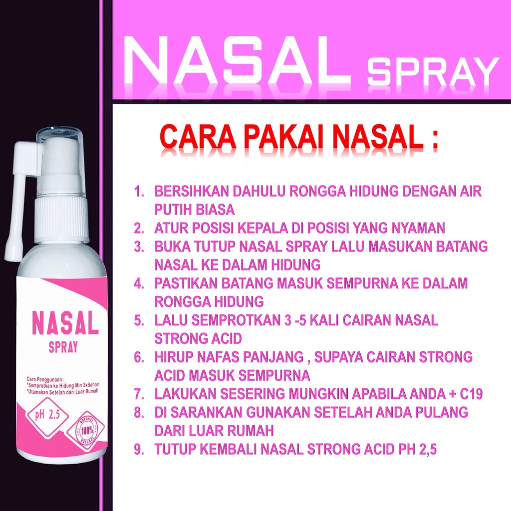 Nasal Spray Semprot Hidung Strong Acid ph 2,5 Anti virus corona covid 19