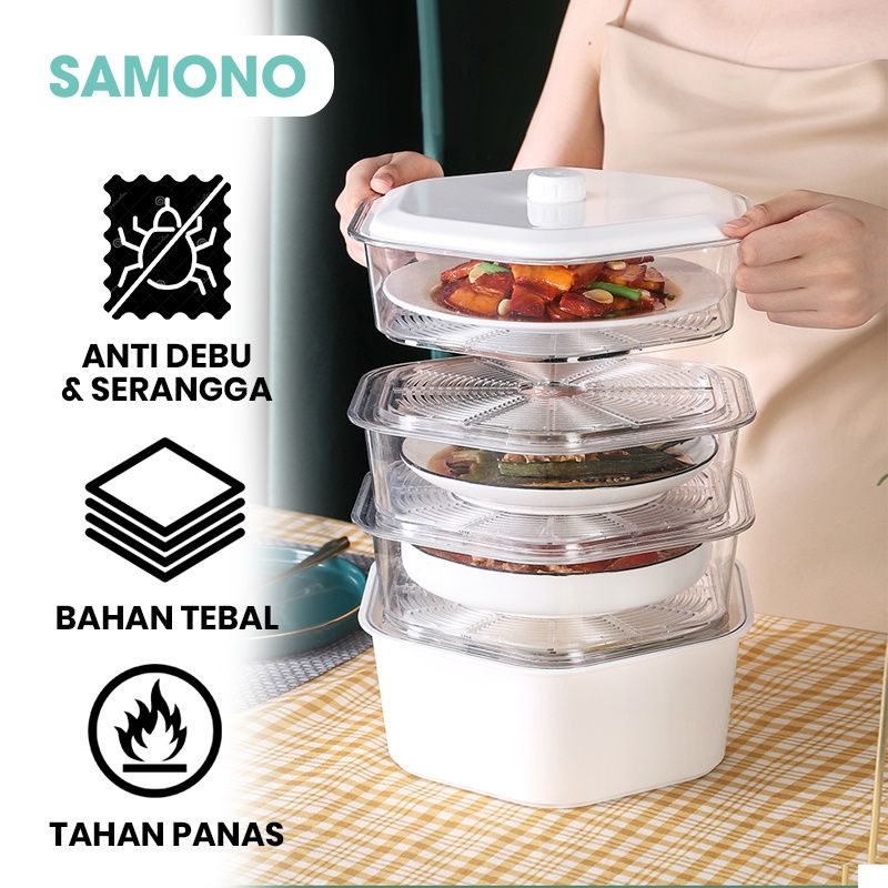 Samono SSB34 Food Cover Rak Tempat Penyimpanan Makanan Susun Transparan