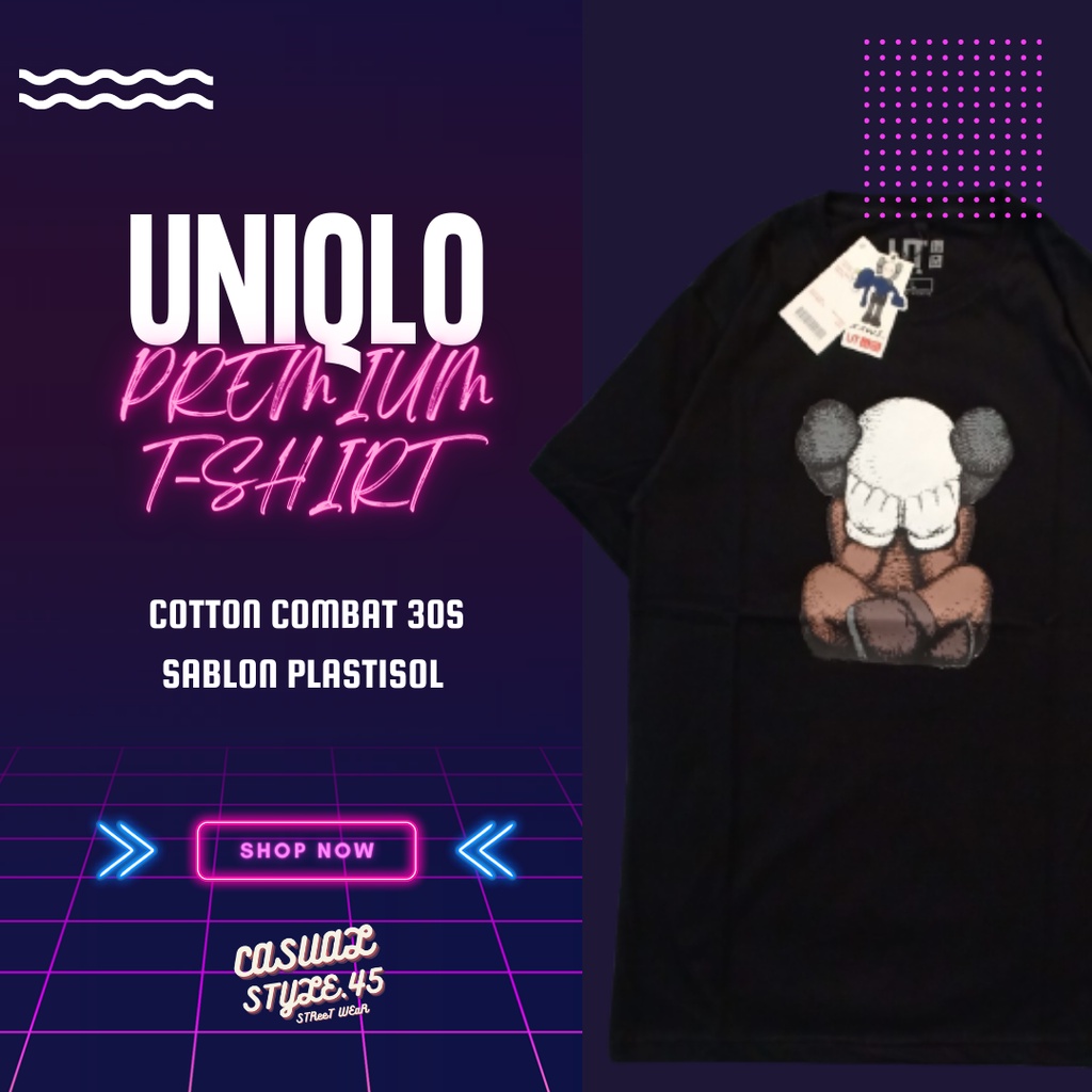 KAOS UNIQLO UT X KAWS BAJU GAMBAR MICKEY MOUSE BONEKA SUMMER WARNA DUSTY KARTUN MIKI T-SHIRT MEN PRI