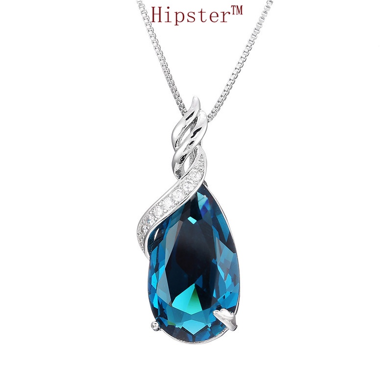 Hot Sale Classic Fashion Temperament Natural Sapphire Pendant Necklace