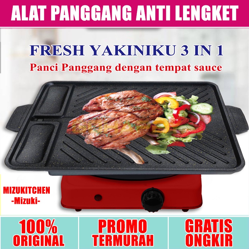 ALAT PANGGANG YAKINIKU GRILL PAN MURAH PANCI Alumunium marble GrillPan Anti lengket