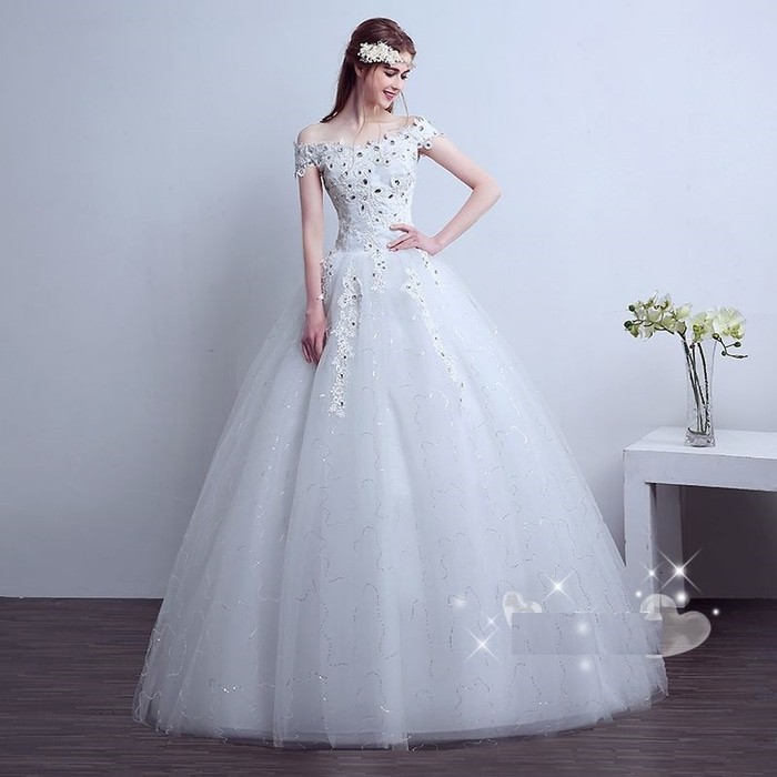 Gaun Pengantin 0101117 Putih Sabrina Wedding Gown Wedding Dress