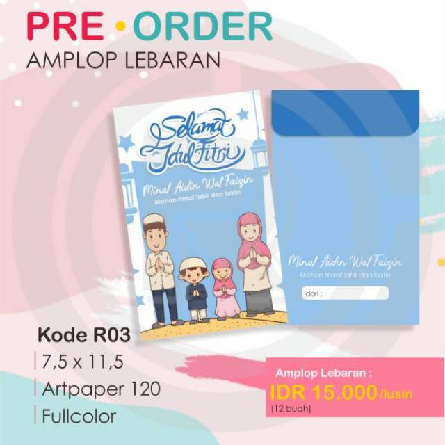 

Amplop Lebaran 1 set isi 12 pcs