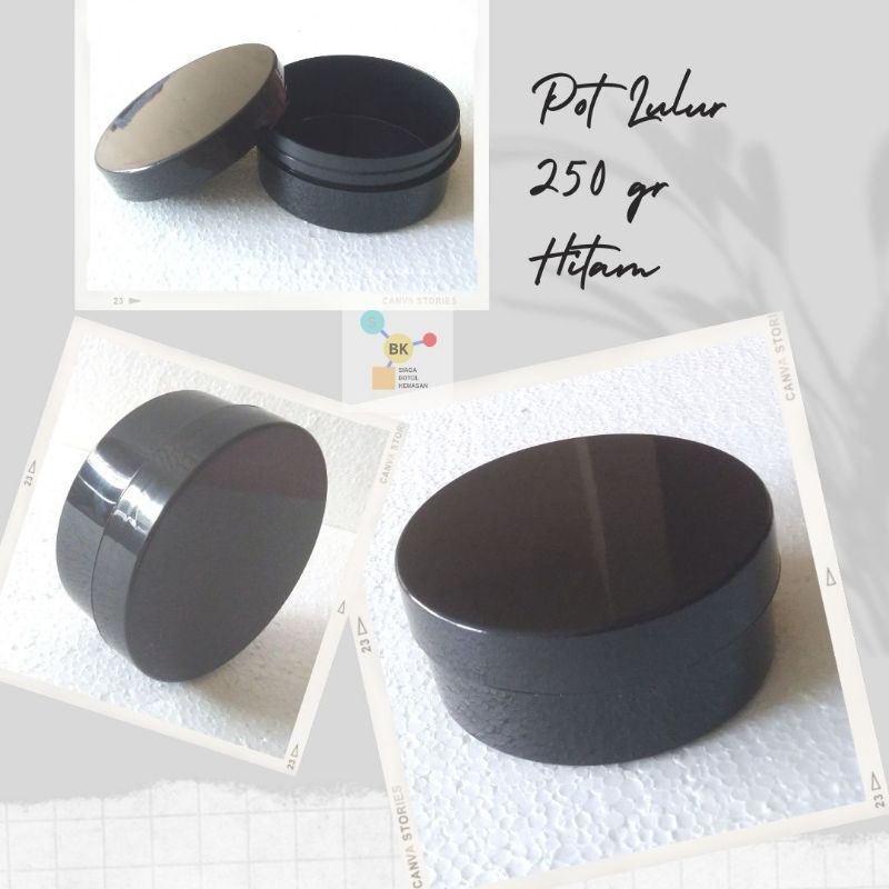 Pot Lulur 250 gram Hitam