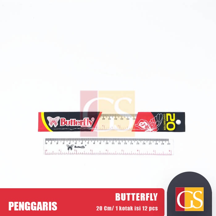 

Penggaris Butterfly 20 cm Garisan Plastik Acrylic