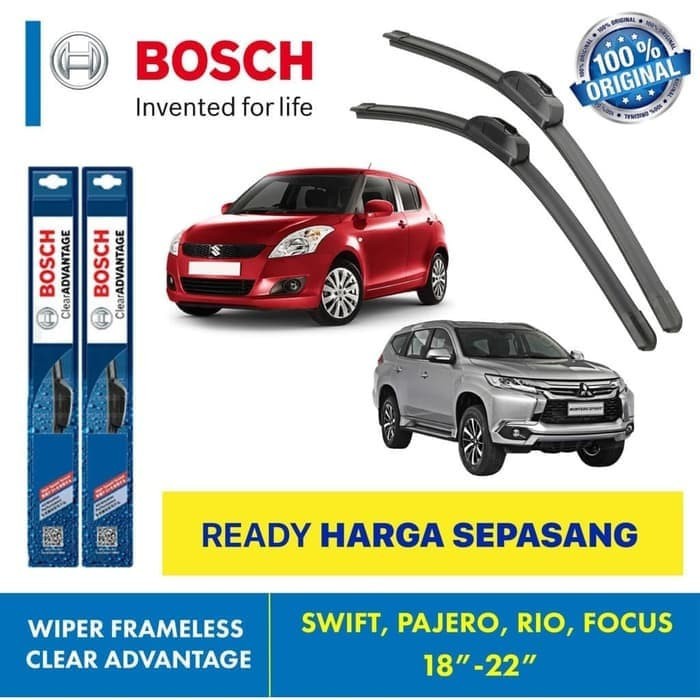 Wiper Blade Swift Rio Focus BOSCH Frameless ADVANTAGE 18-22&quot; ORIGINAL