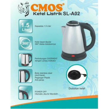 Jual Cmos Teko Pemanas Air Kapasitas 1 5 Liter Kwalitas Terbaik Limited