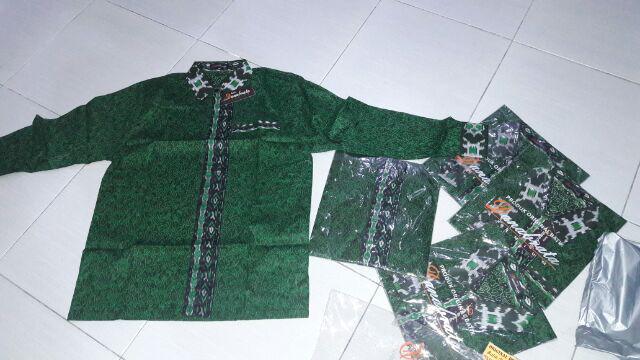 Kemeja Batik Pria Lengan Panjang Regular Size  M L Xl Xxl Danabrata Batik Motif Mega Hijau Kode 033