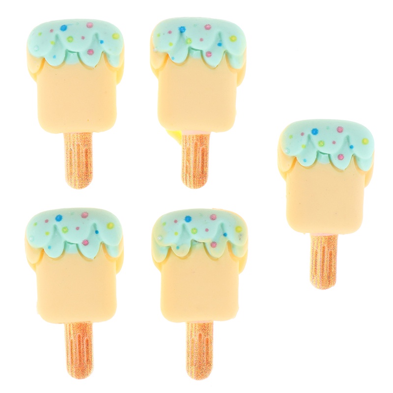 5pcs / set Mainan Miniatur Es Krim Popsicle Skala 1: 12 1: 6 Untuk Dekorasi Rumah Boneka