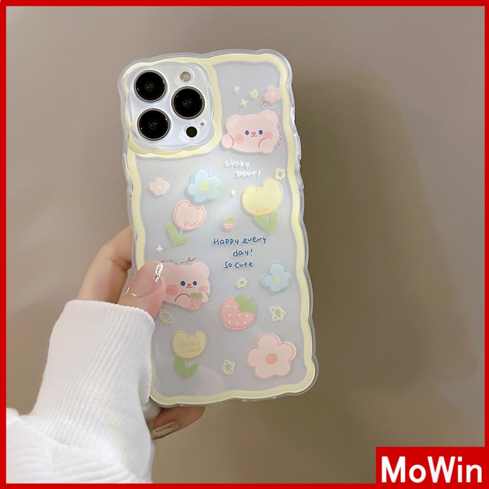 iPhone Case Silicone Soft Case Clear Case Airbag Shockproof Camera Cover Protection Cute Yellow Bear Compatible For iPhone 11 iPhone 13 Pro Max iPhone 12 Pro Max iPhone 7 Plus