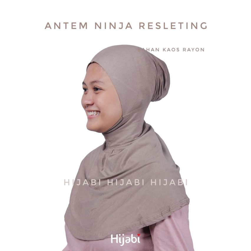 Inner Hijab Antem Ninja Resleting Anti Tembem Ciput Ninja Bahan Kaos Rayon Premium