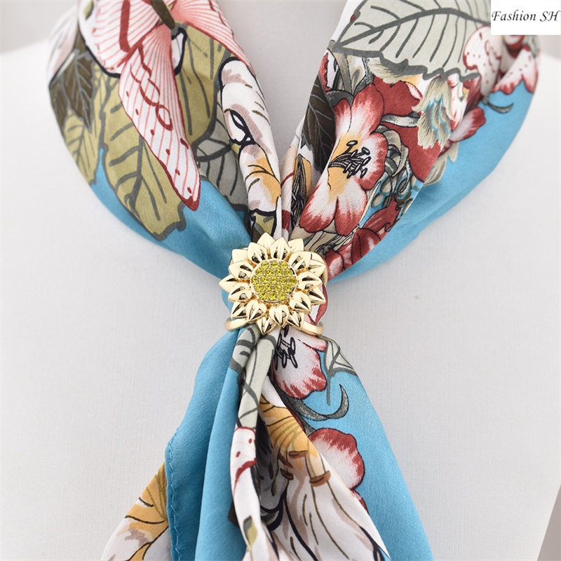 Bros Peniti Desain Bunga Matahari Hias Berlian Imitasi Untuk Wanita M40292