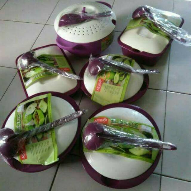 Asvita emerald set / tempat sayur / tempat prasmanan / wadah sayur setJ