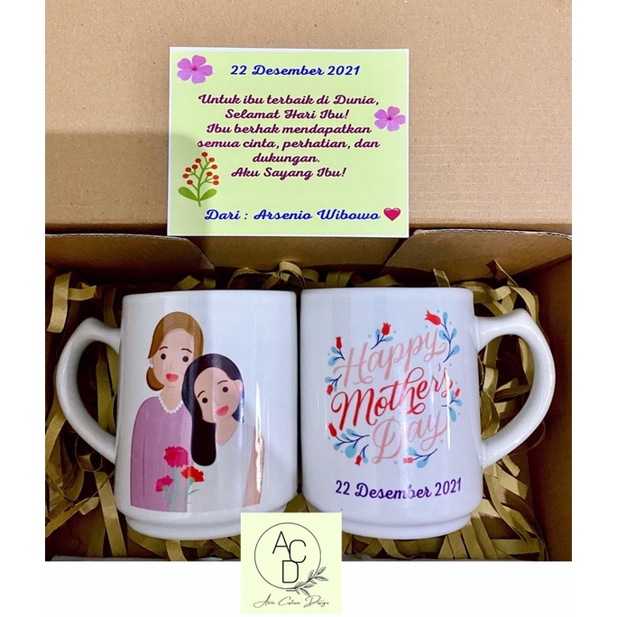 mug costum / Mug Hari ibu / Kado Hari ibu / Hampers mug ulang tahun / mug pernikahan