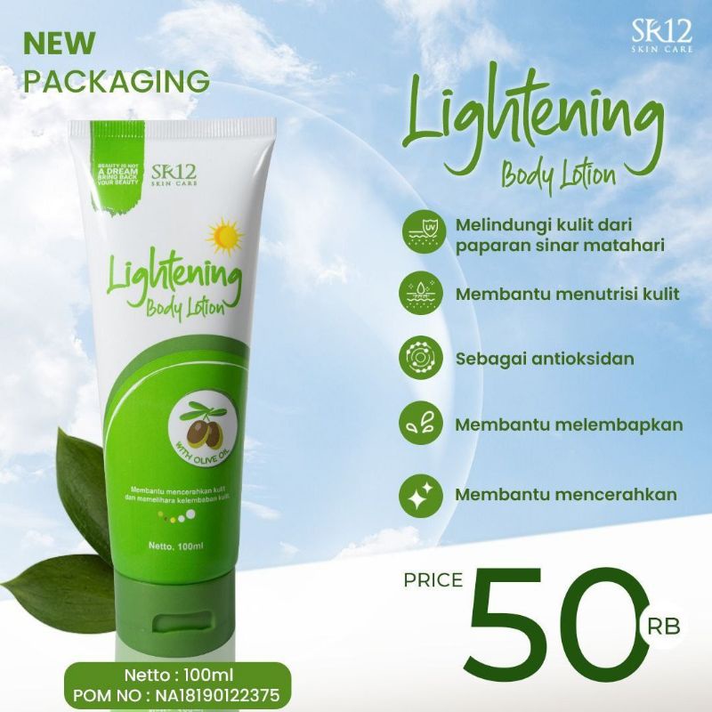 LIGHTENING BODY LOTION DAY SR12 with Olive Oil Body Lotion / Anti UV / Lotion Pencerah / SPF 30+++