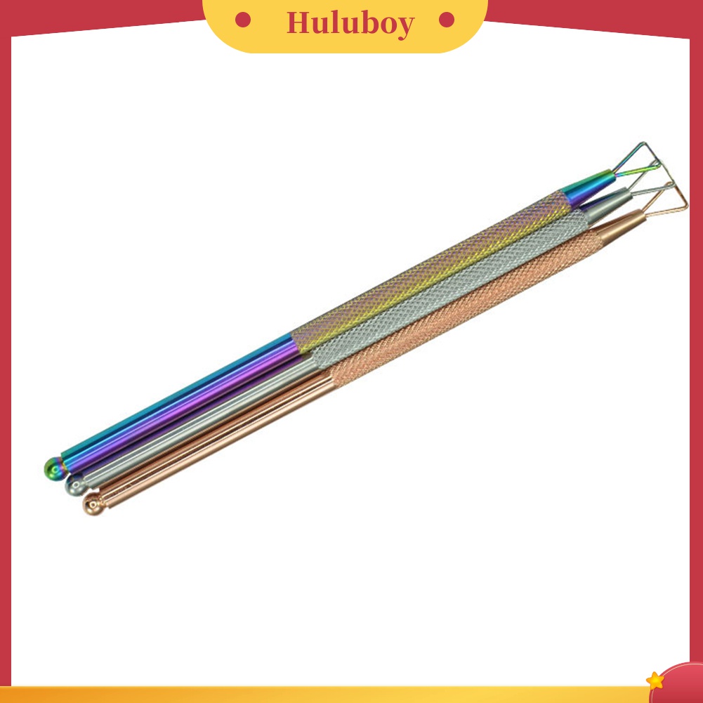 Huluboy Huluboy♡ Alat Pengupas / Pendorong Kutek Gel Bentuk Segitiga Bahan Stainless Steel