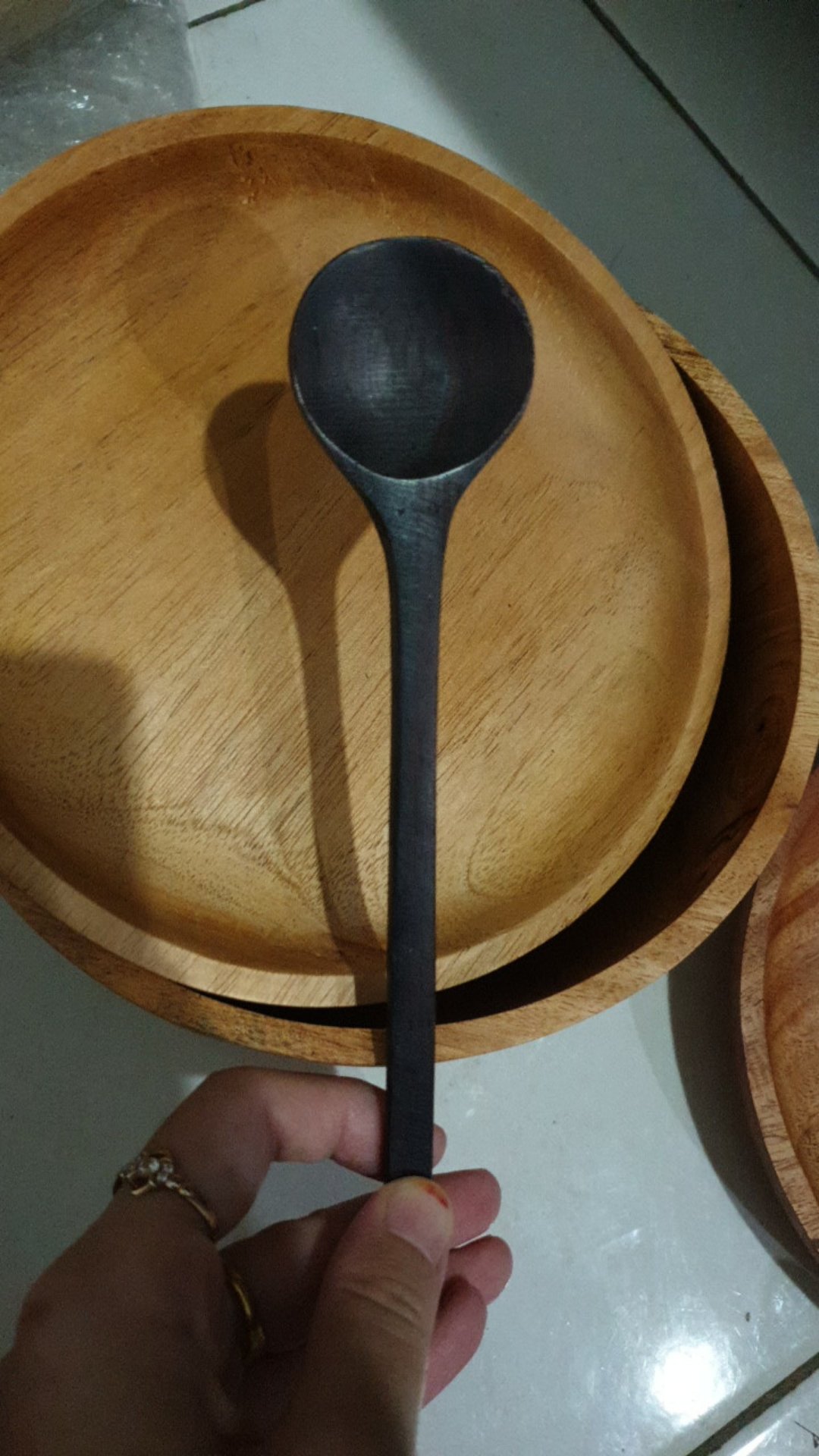 Sendok Kayu Korea Bulat 17,5cm