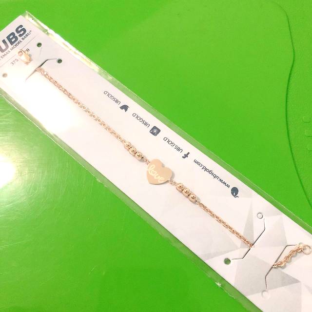 Gelang rantai love hwt kadar 375