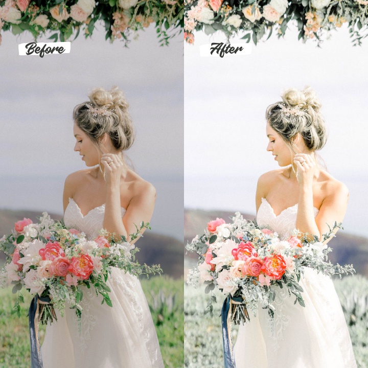 8 Lightroom Preset White Wedding IOS/Android and Dekstop