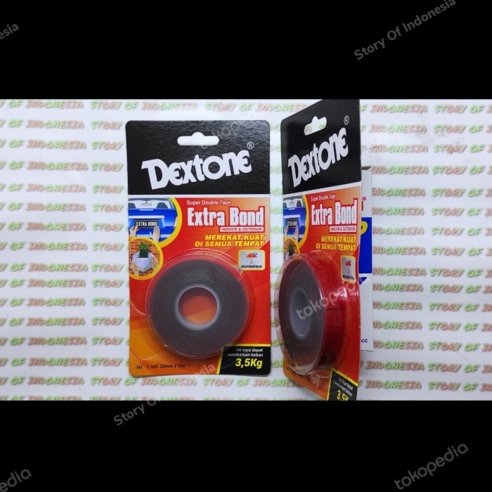 

Hot Sale Dextone Super Double Tape Indoor Outdoor Perekat 2 Sisi 12Mm X 2 Meter Bagus