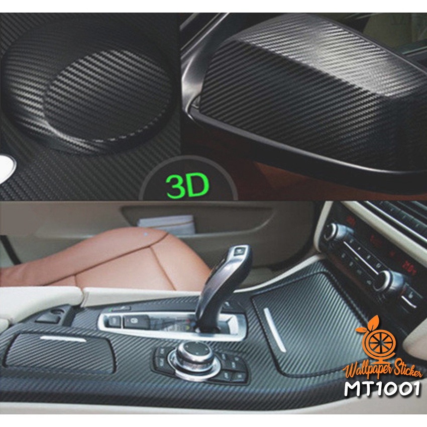 Stiker Karbon Stiker Carbon Sticker Carbon 3D Ukuran 45cm x 1m -Wonderderkorasi