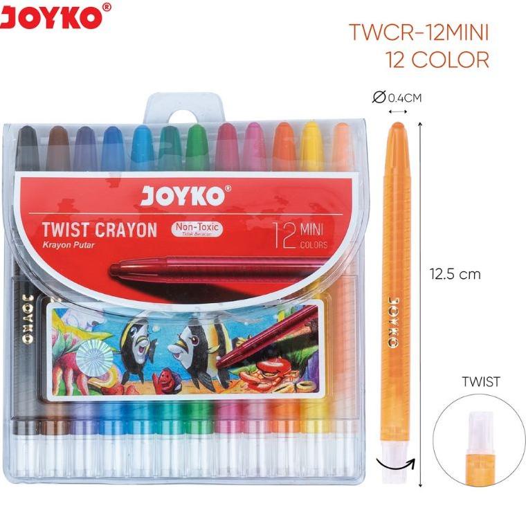 

(B1C9) (Joyko Mini 12 warna) Krayon Putar Mini Twist Crayon Joyko TWCR //Lagi@populer