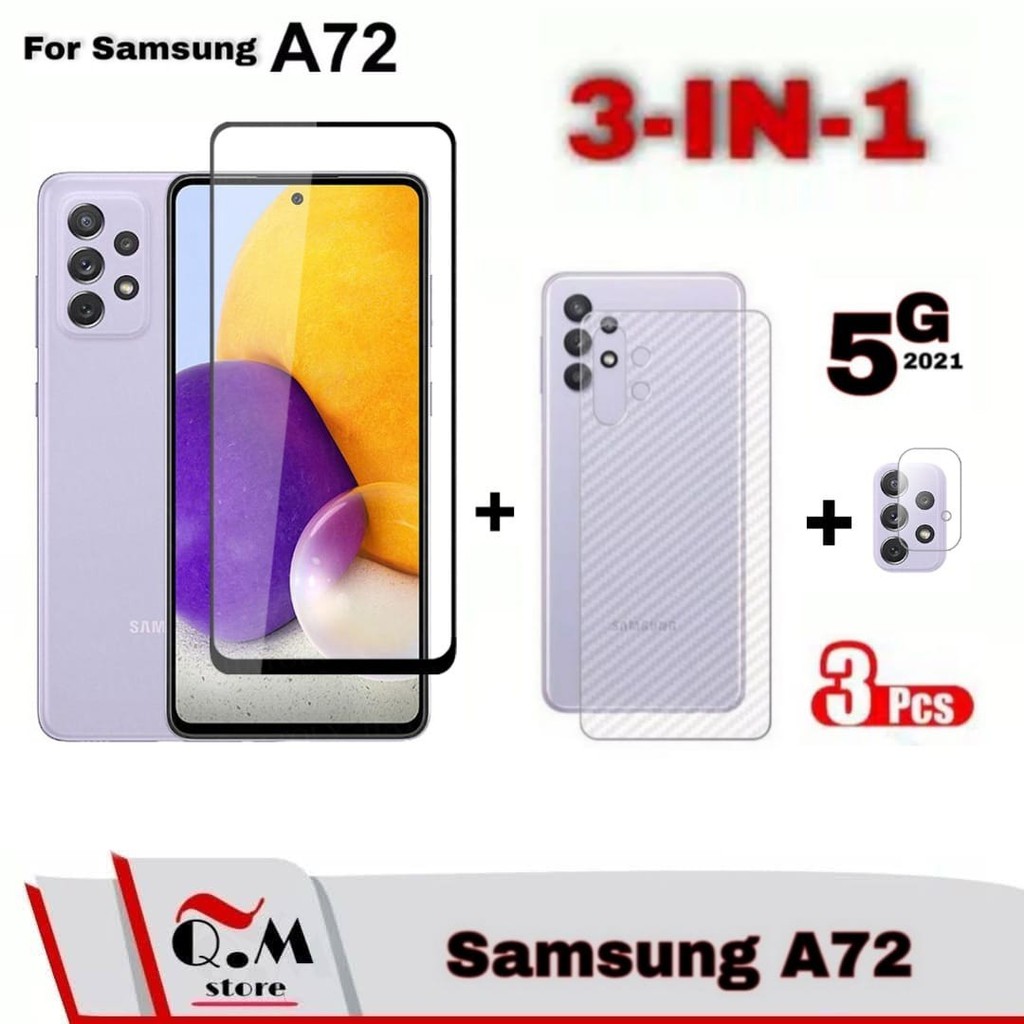 Paket 3in1 Tempered Glass Samsung A52 Samsung A72 Samsung A32 Anti Gores Pelindung Layar