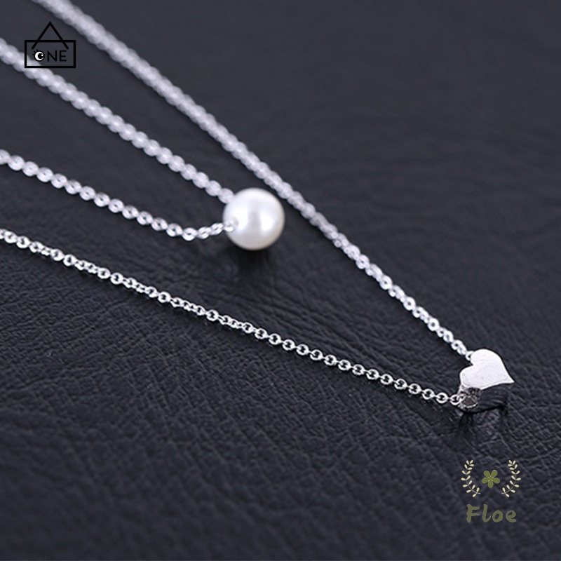 COD❤Kalung Rantai Klavikula Pendek Multilayer Aksen Mutiara Ganda Untuk Hadiah Ulang Tahun Wanita A one