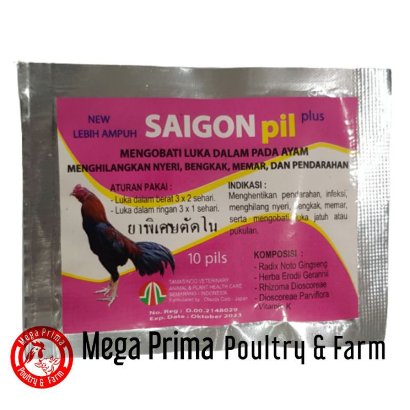

Saigon Pil - Mengobati luka dalam pada ayam,menghilangkan nyeri,bengkak,memar,dan pendarahan