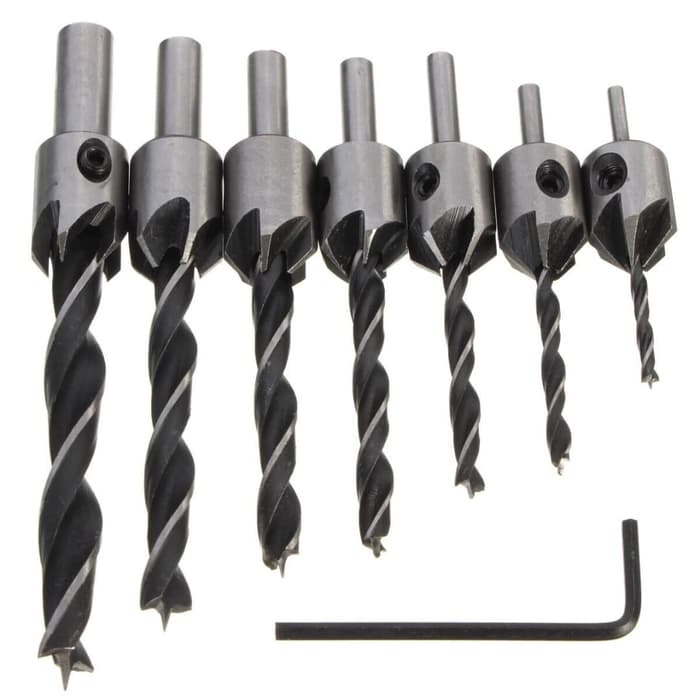 Mata Bor Kayu Drill Bit Countersink HSS 3-10mm Kualitas Super