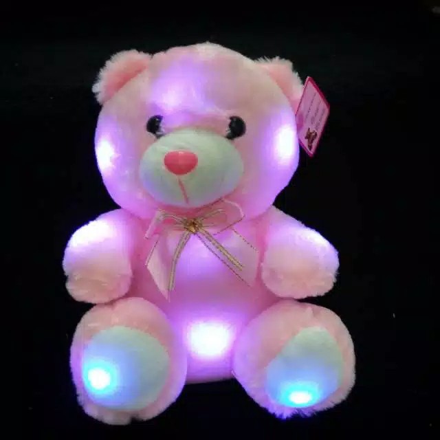 WE BONEKA BERUANG LAMPU LED SUARA I LOVE U / HAPPY BIRTHDAY COCOK UNTUK HADIAH