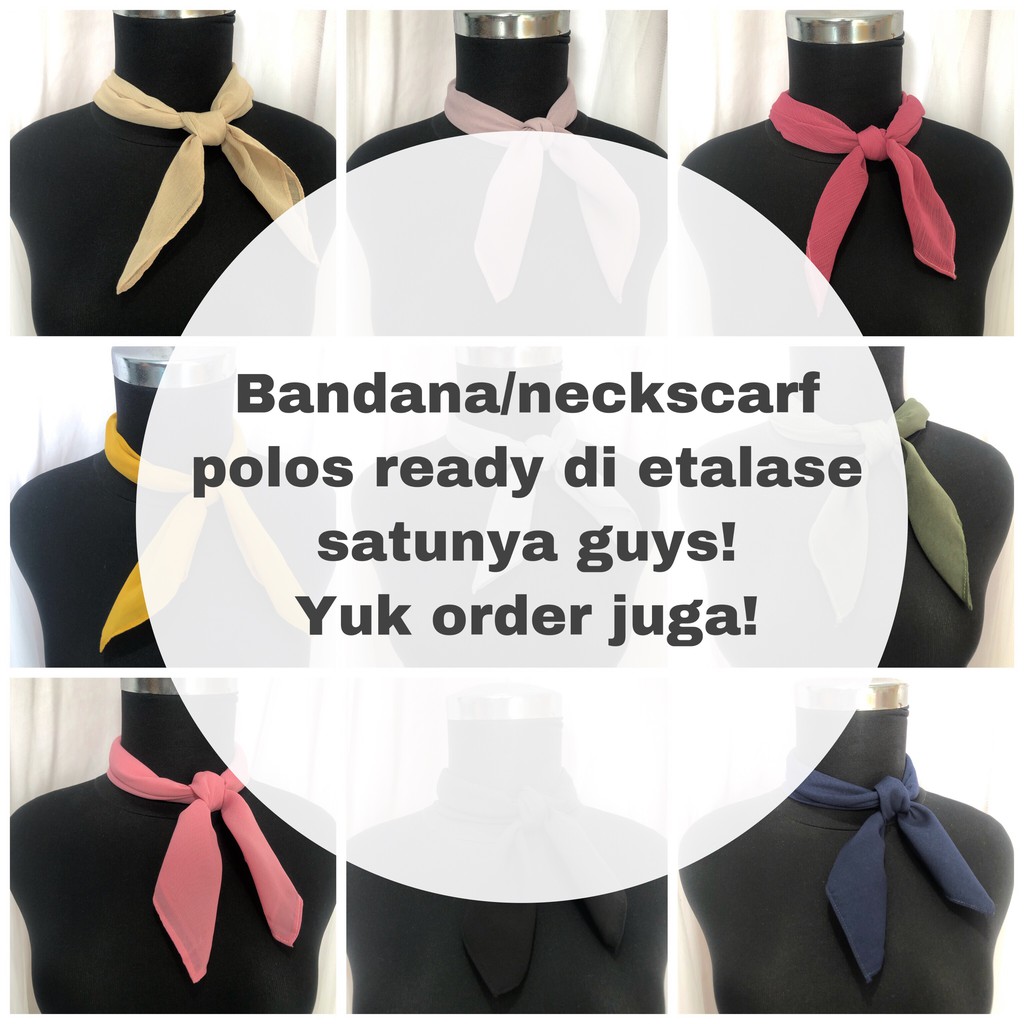 Bandana bando retro polos simpul aksesoris rambut leher headwrap neckscarf headband slayer motif